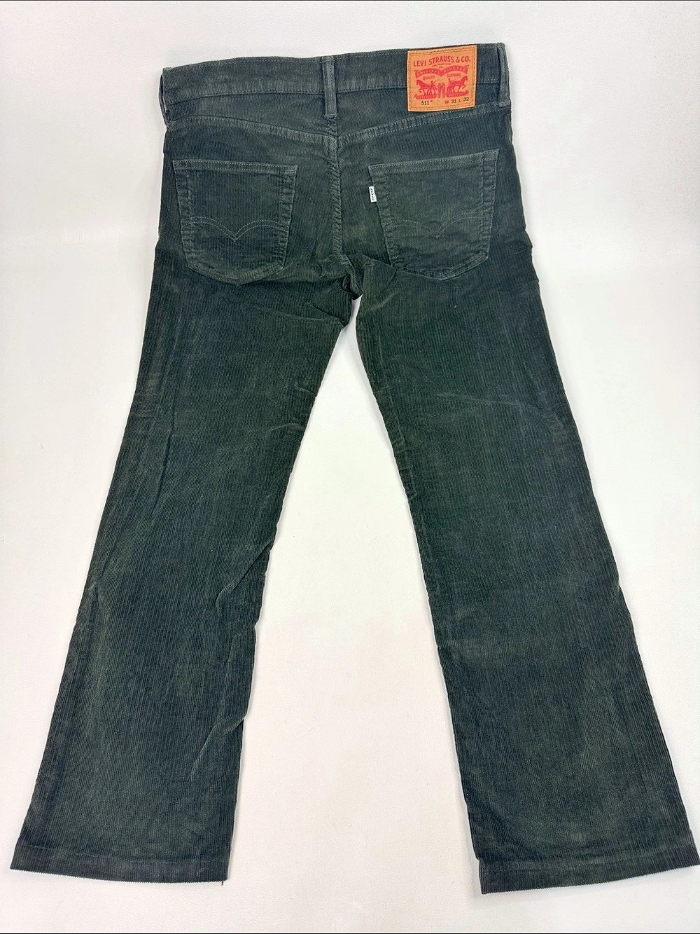 Levi's 511 Men's Green Corduroy Straight Jeans pants Waist 31/32 - Picture 2 of 13